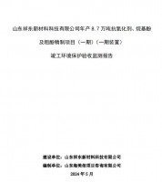 山東祥東新材料科技有限公司年產(chǎn)8.7萬噸抗氧化劑、烷基酚及粗酚精制項目(一期)(一期裝置)竣工環(huán)境保護驗收監(jiān)測報告